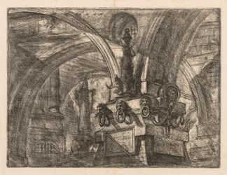 Les Prisons : Arches rondes jaillissant d