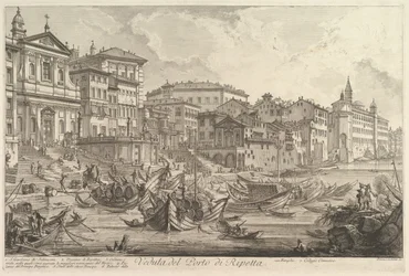 Le petit port, appelé le Porto di Ripetta Veduta del Porto di Ripetta, vers 1753