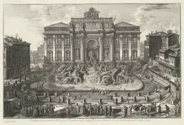 Fontaine de Trevi à Rome (Veduta in prospettiva della gran Fontana dell