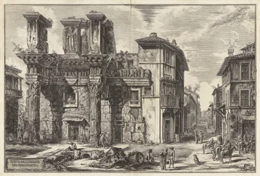 Veduta degli avanzi del Foro di Nerva (Vue des vestiges du Forum de Nerva), de Vedute di Roma (Vues de Rome)