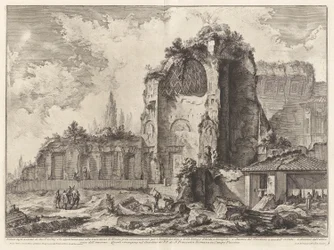 Vue des vestiges de deux Triclini appartenant à la Maison dorée de Néron