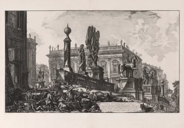 Vue du Capitole de côté, de Vedute di Roma (Vues de Rome)
