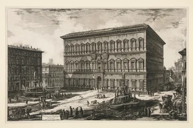 Vue du Palais Farnèse, de Vedute di Roma