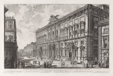 Veduta del Palazzo fabbricato sul Quirinale per le Segreteria de Brevi et della Sacra Consulta (Vue du Palais construit sur le Quirinal pour le Secrétaire des Brefs et le Conseil Sacré), de Vedute di Roma