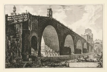 Veduta del Ponte Molle sul Tevere due miglia lontan da Roma (Vue du pont Milvius sur le Tibre à deux miles de Rome), de Vedute di Roma