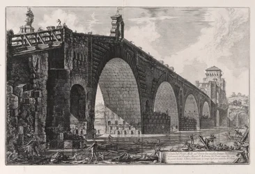 Veduta del Ponte Molle sul Tevere due miglia lontan da Roma, de Vedute di Roma