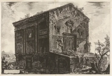 Vue du Temple des Camènes autrefois entouré d