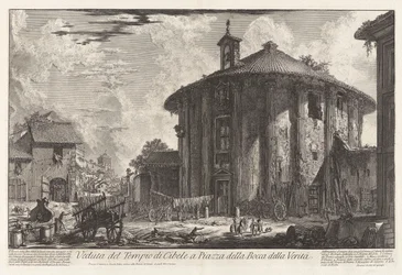 Vue du Temple de Cybèle sur la Piazza della Bocca della Verità, de Vedute di Roma