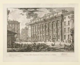 Vue de la Douane de Terre à Piazza di Pietra, de Vedute di Roma