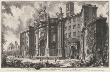 Vue de la façade de la basilique Santa Croce in Gerusalemme