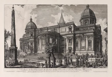 Vue de la façade arrière de la basilique Sainte-Marie-Majeure, tirée de Vedute di Roma (Vues de Rome)