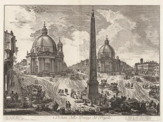 Veduta della Piazza del Popolo (Vue de la Piazza del Popolo), de Vedute di Roma (Vues de Rome)