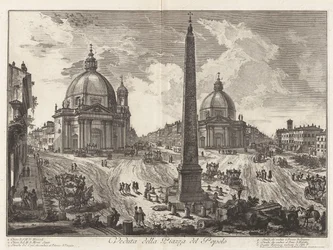 Vue de la Piazza del Popolo, de Vedute di Roma (Vues de Rome)