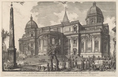 Veduta della facciata di dietro della Basilica di S. Maria Maggiore