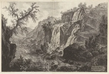 Vue des petites cascades à Tivoli, de Vedute di Roma