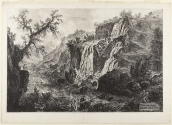 Vue des petites cascades de Tivoli