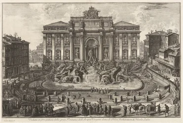 Vue en perspective de la grande fontaine de l
