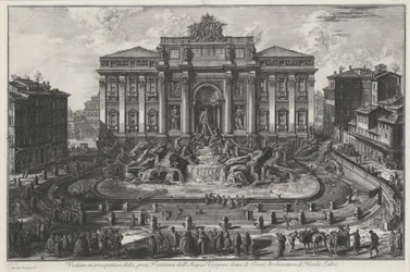 Vue en perspective de la grande fontaine de l