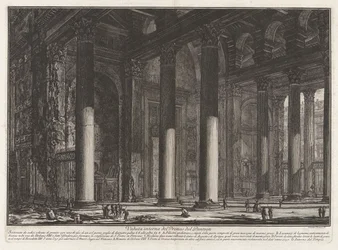 Vue intérieure du Pronaos du Panthéon, de Vedute di Roma