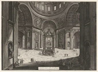 Vue intérieure de la Basilique Saint-Pierre au Vatican près de la Tribune