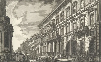 Vue le long de la Via del Corso du Palazzo dell