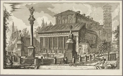 Vue de la basilique de S. Lorenzo fuori delle Mura, de Vues de Rome
