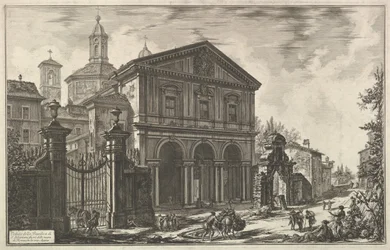 Vue de la basilique de San Sebastiano fuori le mura [Saint Sébastien hors les murs], vers 1750
