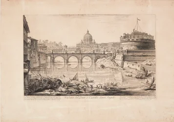 Vue du pont et du château Saint-Ange, le mausolée d