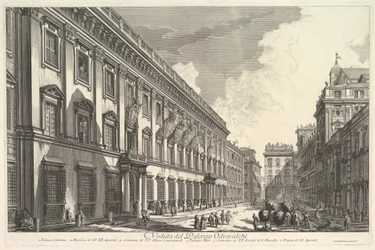Vue du Palazzo Odeschali, des Vedute di Roma, vers 1753