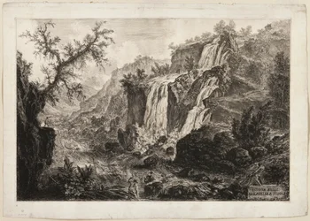 Vue de la petite cascade et des rapides, Tivoli, des Vues de Rome