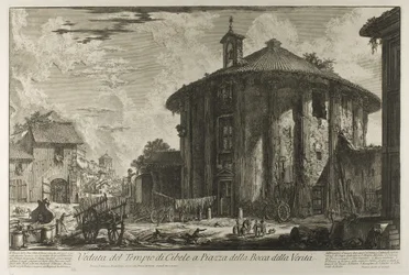 Vue du temple de Cybèle sur la Piazza de la Bocca della Verità, de Vues de Rome