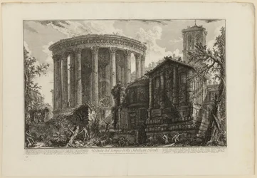 Vue du temple de la Sibylle à Tivoli, de Vues de Rome