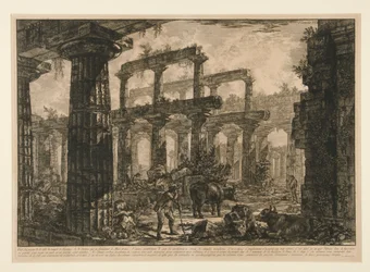 Vue des restes de la cella du temple de Neptune