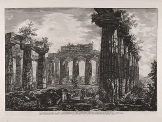 Vue intérieure du collège dit des Anfictions, tirée de « Différentes vues de ... Pesto » (Différentes vues de ... Paestum)