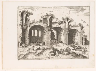Vue sur la basilique de Maxence à Rome (Ruines romaines, Praecipua aliquot Romanae Antiquitatis Ruinarum Monimenta)