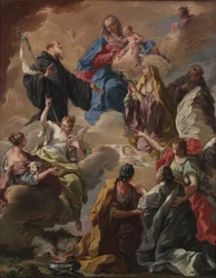 Saints présentant une femme dévote à la Vierge et l
