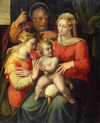 La Sainte Famille avec Sainte Catherine (huile sur panneau)