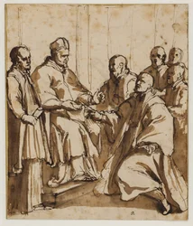 Le pape Paul V émettant la bulle "Universi agri domini" de 1612