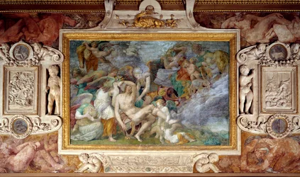 Fresque de la 5e travée sud de la Galerie François I au château de Fontainebleau