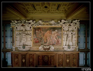 Le Sac de Troie ou Catane, détail du décor de la Galerie de François Ier (1494-1547) 1535-40