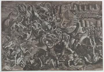 Bataille Navale entre Grecs et Troyens