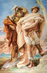 (détail) Renaud de Renaud abandonnant Armide, de la Salle de Jérusalem délivrée dans la Palazzina, 1757