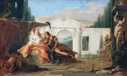 Allemand :  Rinaldo und Armida im Zaubergarten Armidas, von Carlo und Ubaldo belauscht Rinaldo et Armida dans le jardin magique d
