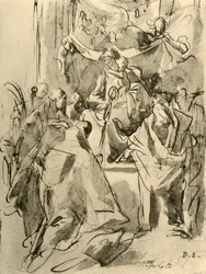 Madonna en trône avec des saints