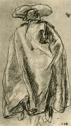 Homme en grand manteau vu de dos, 1752, 1928