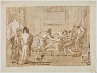 La mère de Punchinello (?) malade pendant la grossesse, vers 1800
