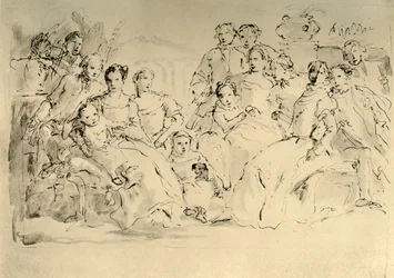 Esquisse pour un portrait de groupe, milieu du 18ème siècle, 1928