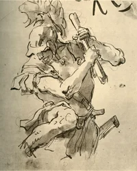 Soldat levant le bras pour frapper, milieu du 18ème siècle, 1928