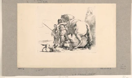 Soldat avec cheval et palefrenier, de la série Vari Capricci
