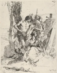 La découverte de la tombe de Punchinello, des Scherzi, vers 1743-50